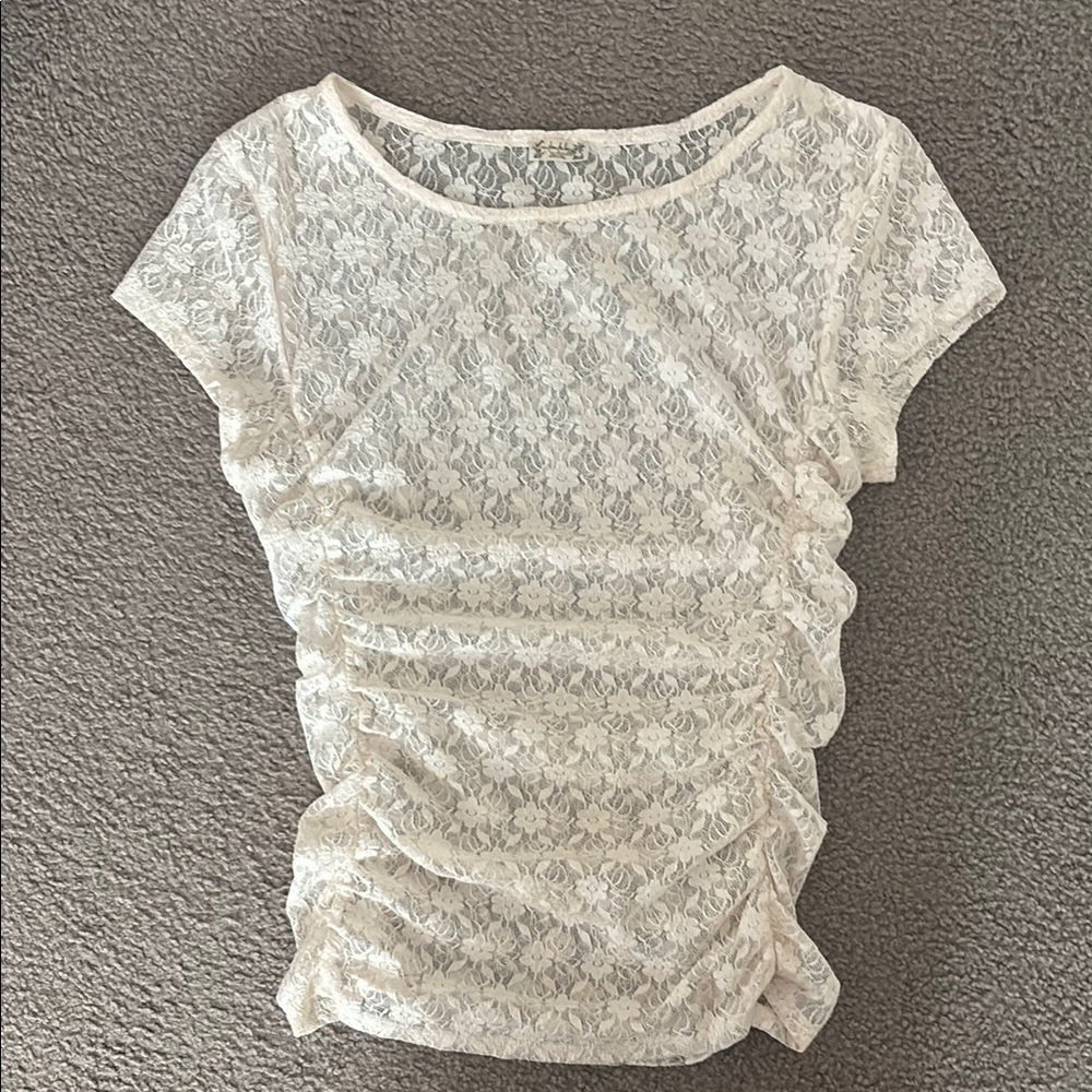 Free People Keep It Simple Lace Baby Tee